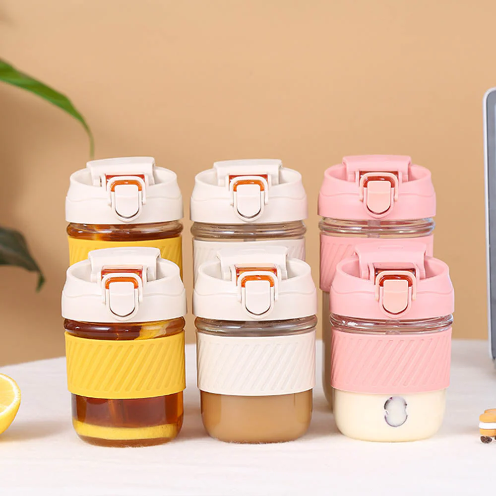 Gourde en Verre Coloré et Siliconne 350ml - 500ml - Image 5