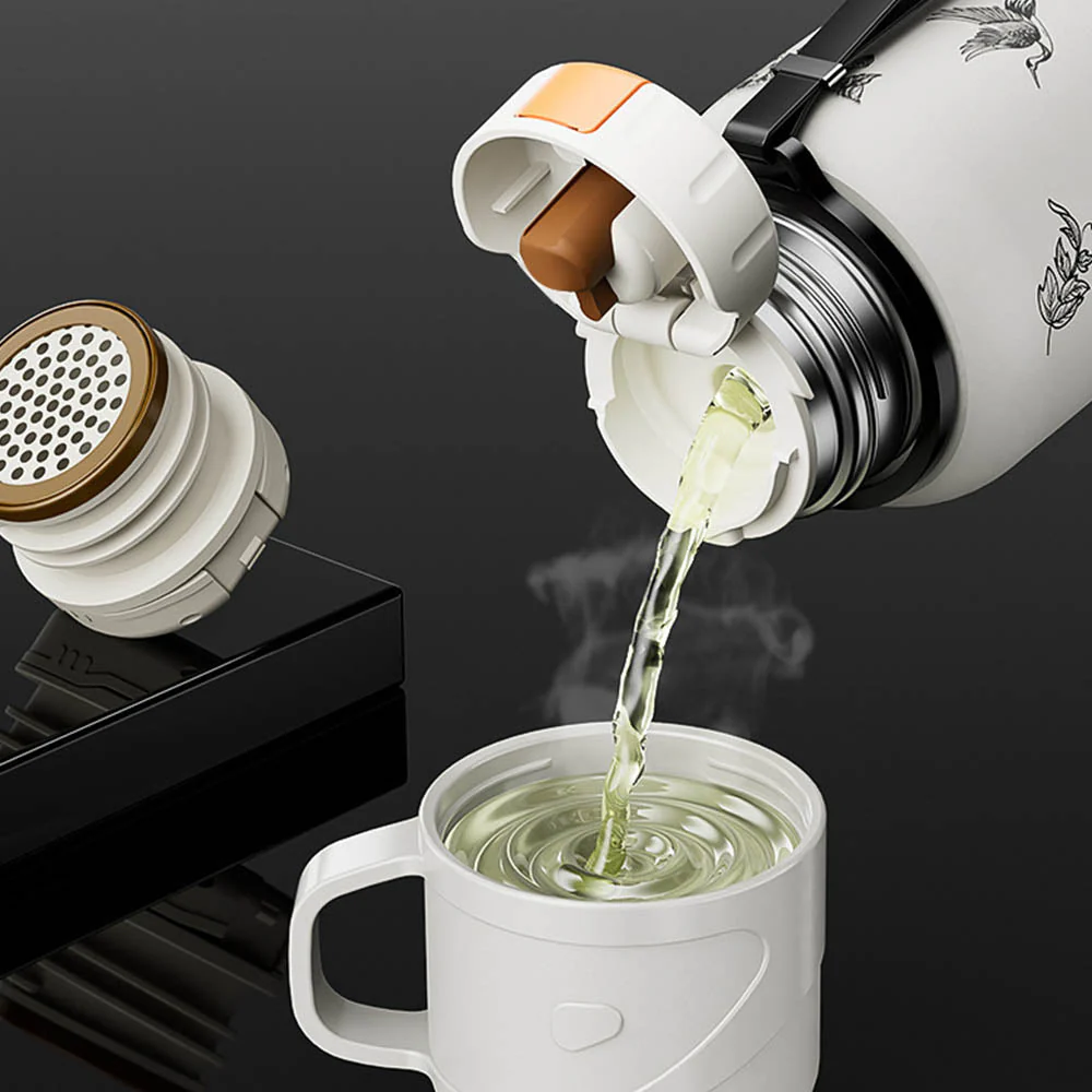 Gourde Isotherme en Inox Flower Cup 600ml - 800ml - Image 4